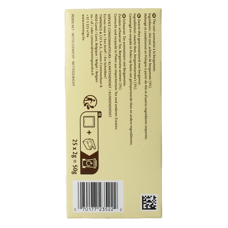 Twinings Earl grey envelop zwart 25 Zakjes