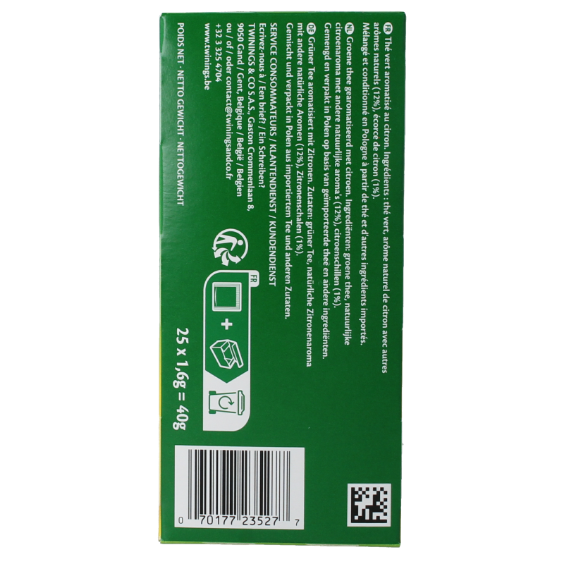 Twinings Groene thee citroen 25 Zakjes