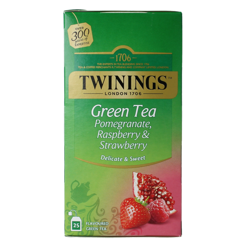 Twinings The vert pomogranate raspberry strawberry 25 Zakjes