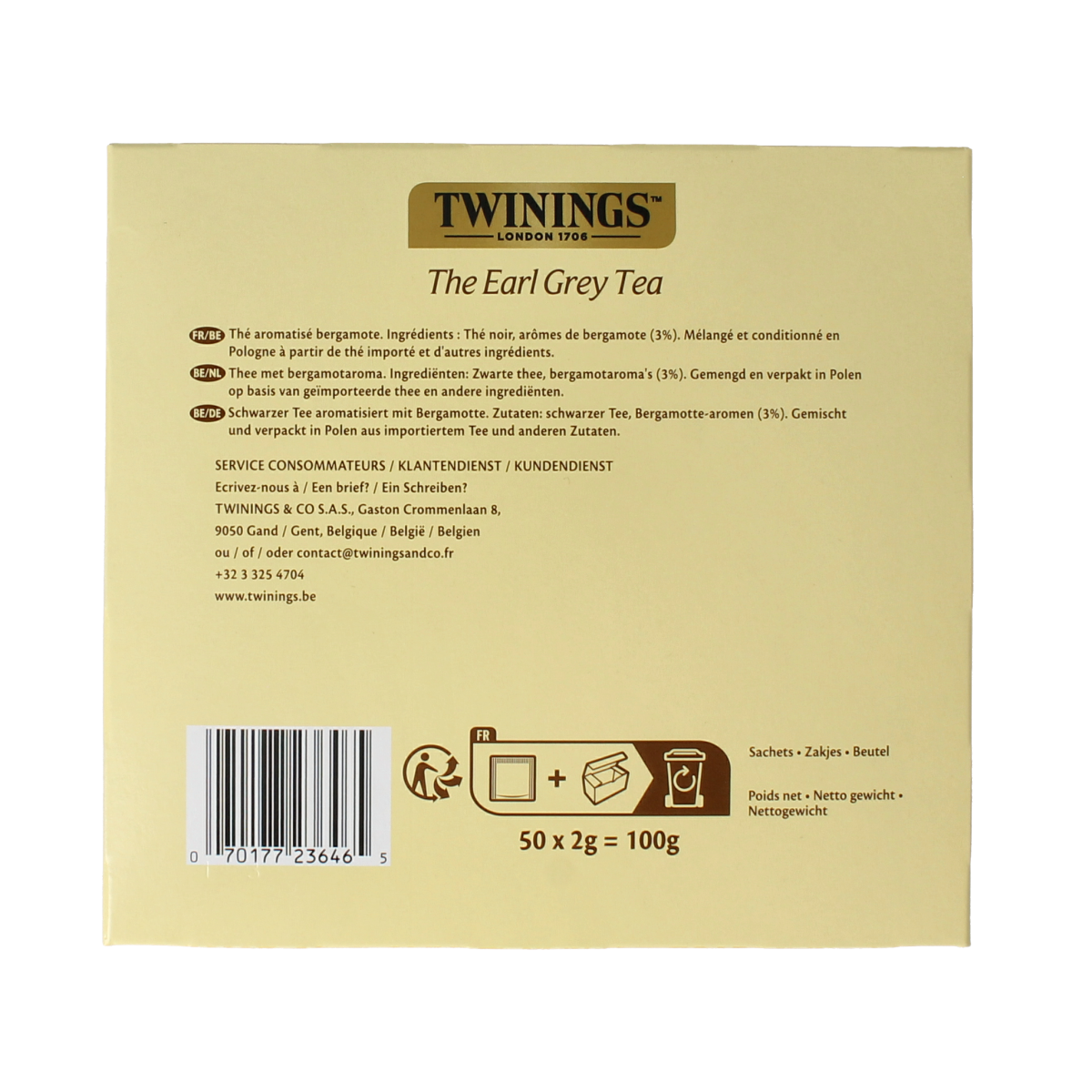 Twinings Earl grey envelop 50.00 Stuks