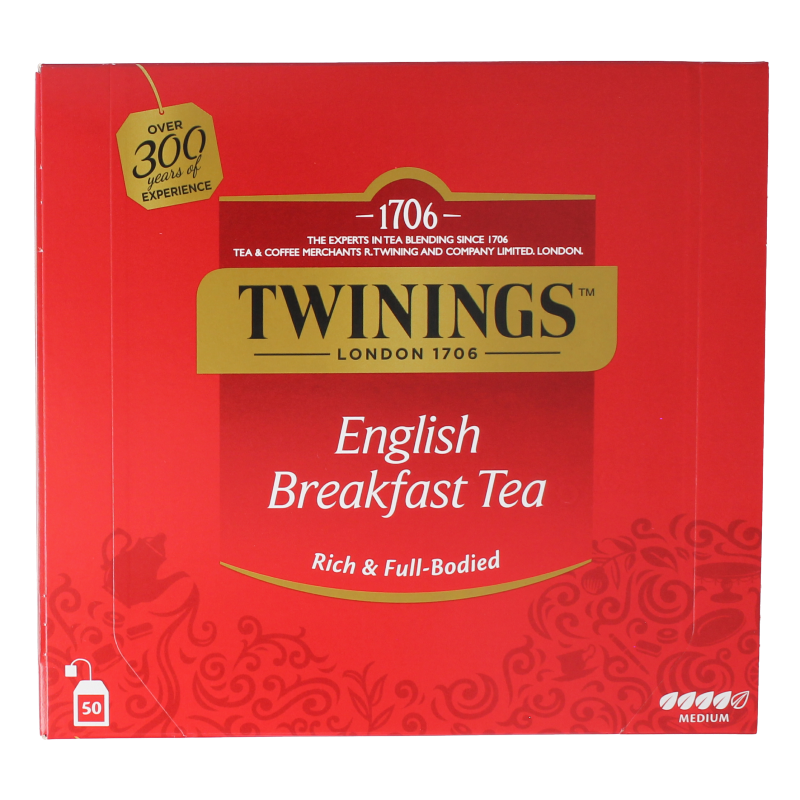 Twinings English breakfast envelop 50 Stuks