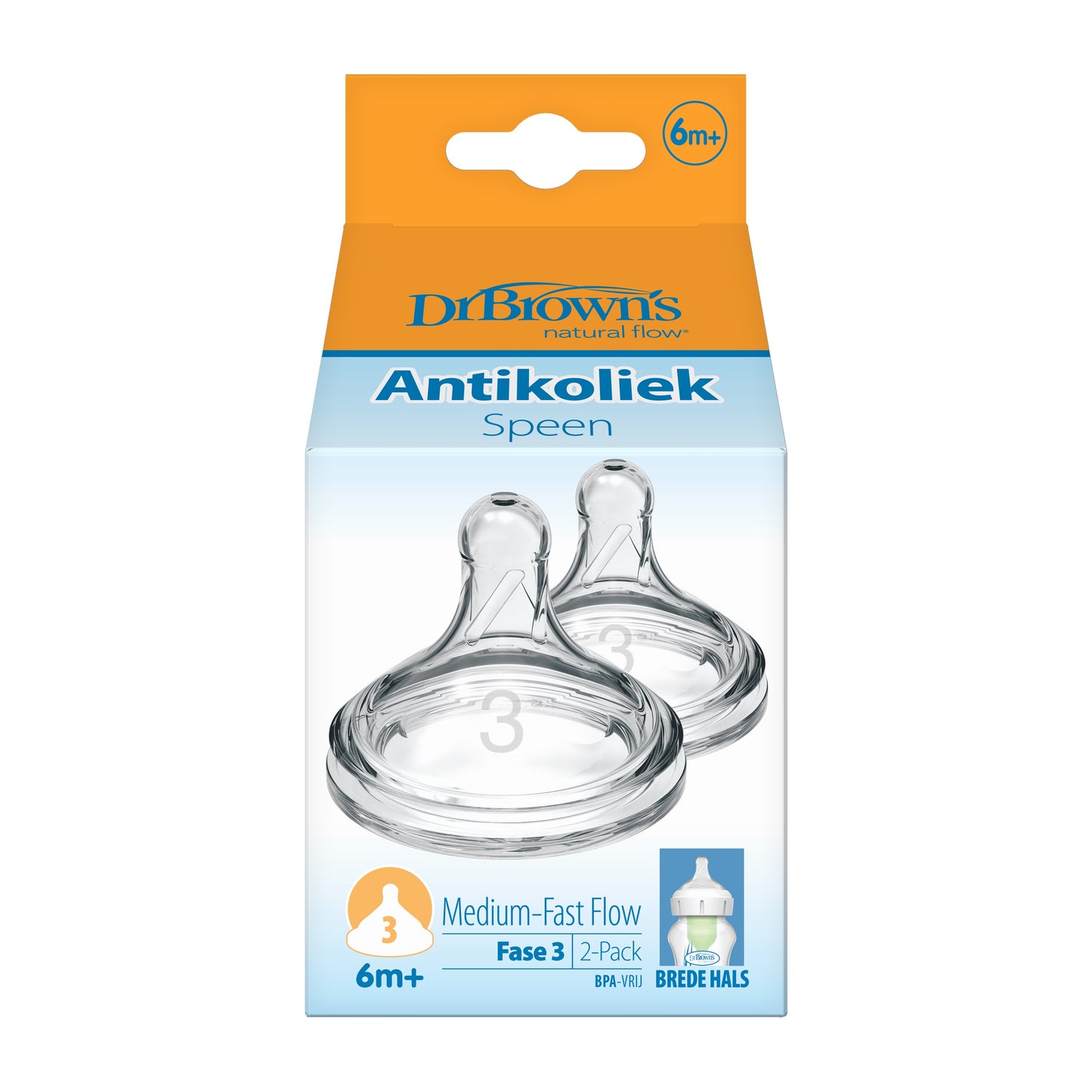 Dr. Brown's Options+ speen fase 4 brede halsfles 2 Stuks