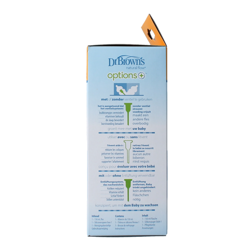 Dr. Brown's Options+ brede halsfles 150ml 1 Stuks