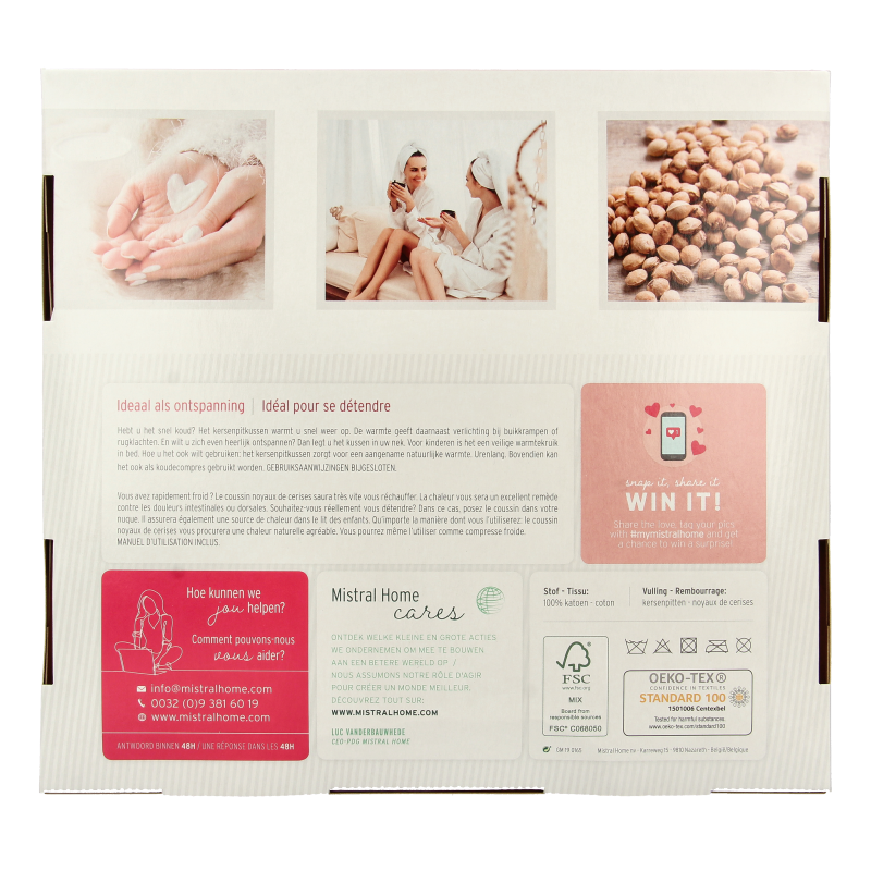 Mattisson Kersenpitkussen langwerpig 55 x 13cm 1 Stuks