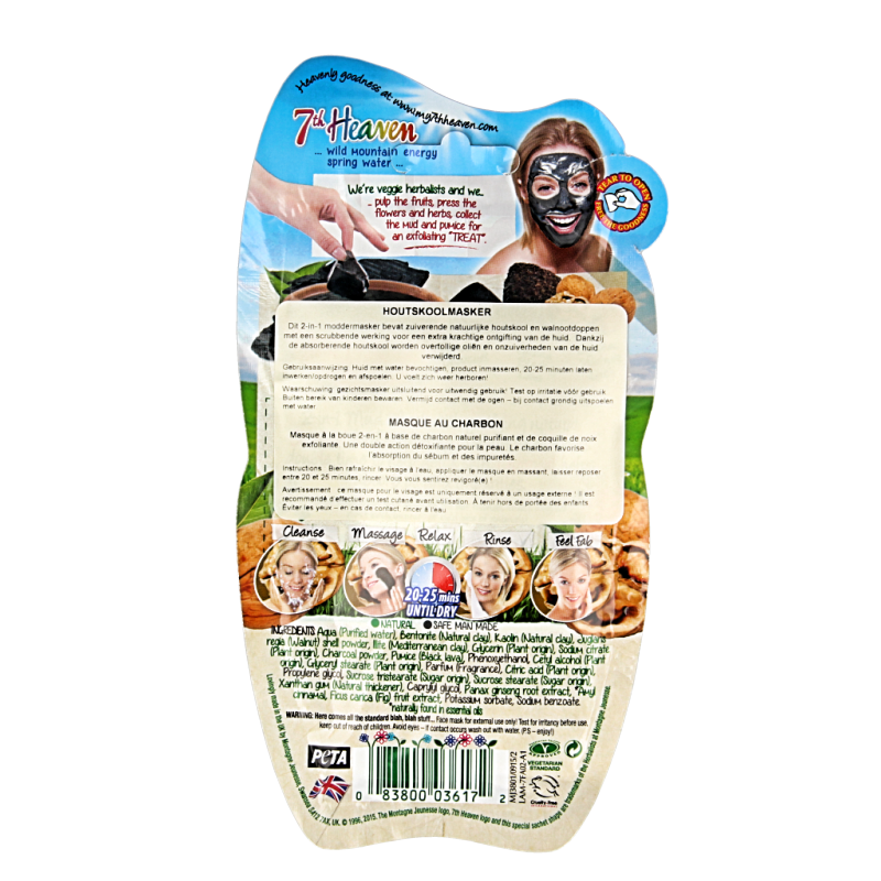 Montagne 7th Heaven gezichtsmasker charcoal 1 Stuks