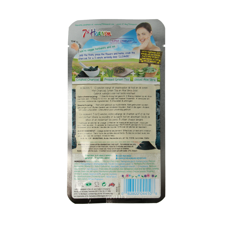 Montagne 7th Heaven face mask charcoal tonic 1 Stuks