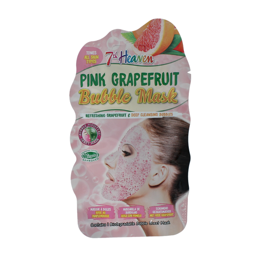 Montagne 7th Heaven face mask pink grapefruit bubble sheet 1 Stuks