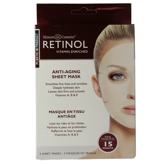 Retinol Anti-aging sheet mask 5 Stuks