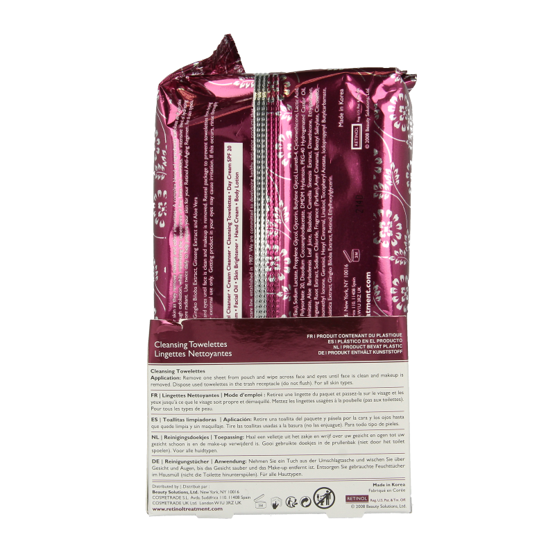 Retinol Cleansing towel anti-aging 60 Stuks