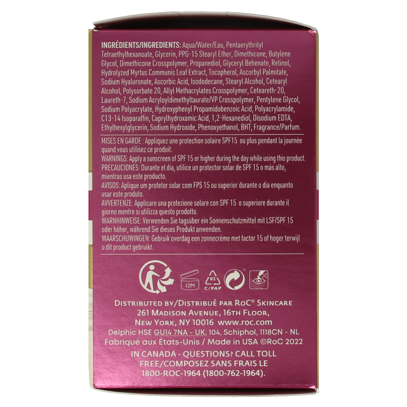 ROC Retinol correxion line smoothing max hydration 50 Milliliter