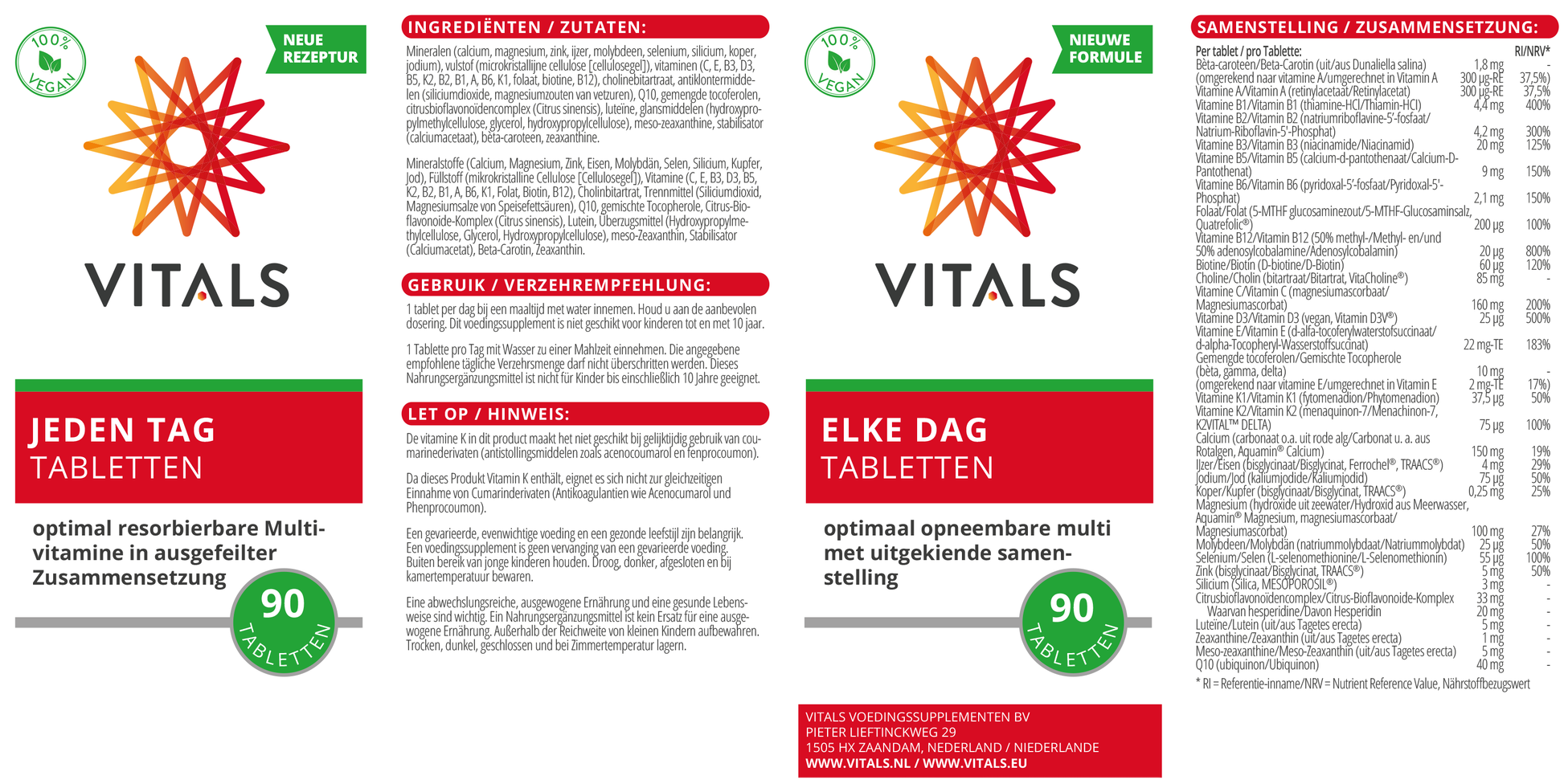 Vitals Elke Dag 90 tabletten 90.00 Tabletten