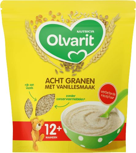 Olvarit Ontbijtpap 8 granen vanille 12+ maanden 200 Gram