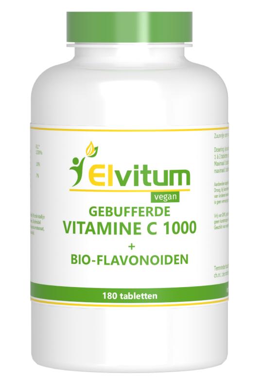 Elvitum  Gebufferde vitamine C 1000mg 180 Tabletten