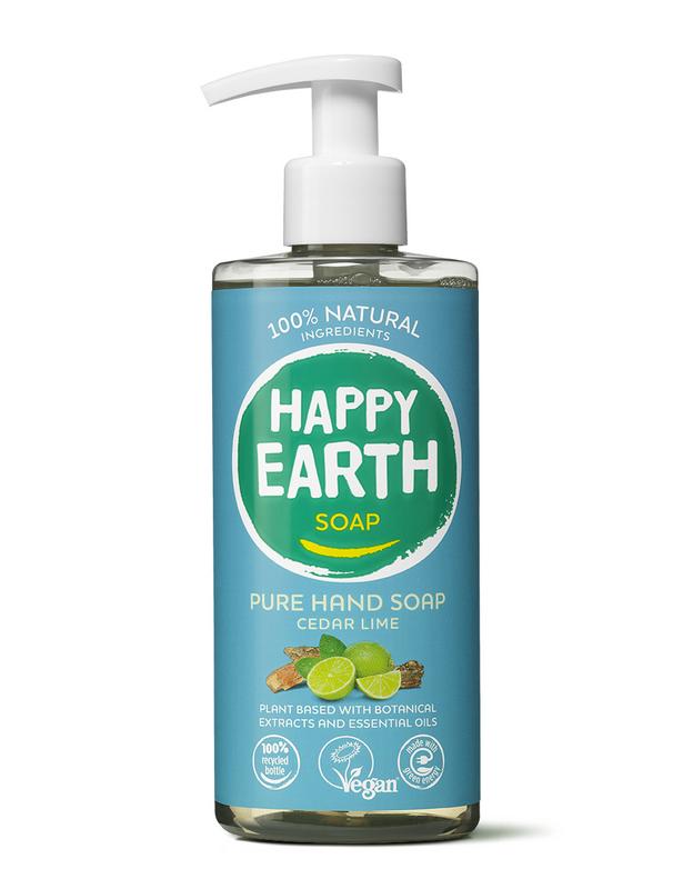 Happy Earth Pure hand soap cedar lime 300 Milliliter