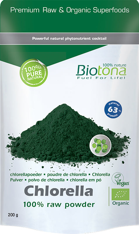 Biotona Chlorella & spirulina raw powder bio 200 Gram