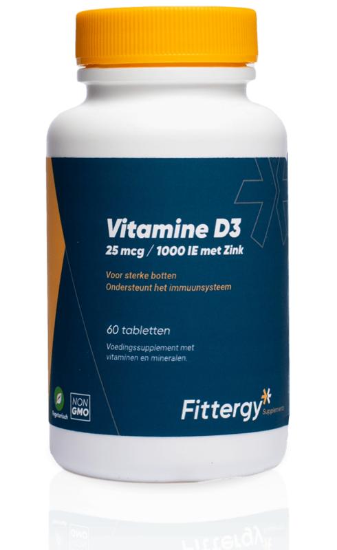 Fittergy Vitamine D3 25mcg met zink 60 Tabletten