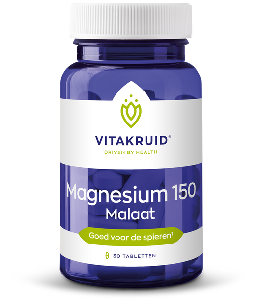 Vitakruid Magnesium 150 malaat met vitamine B6 (P-5-P) 30.00 Tabletten
