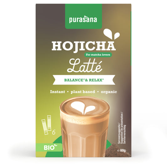 Purasana Instant hojicha latte 6x10g bio 60.00 Gram