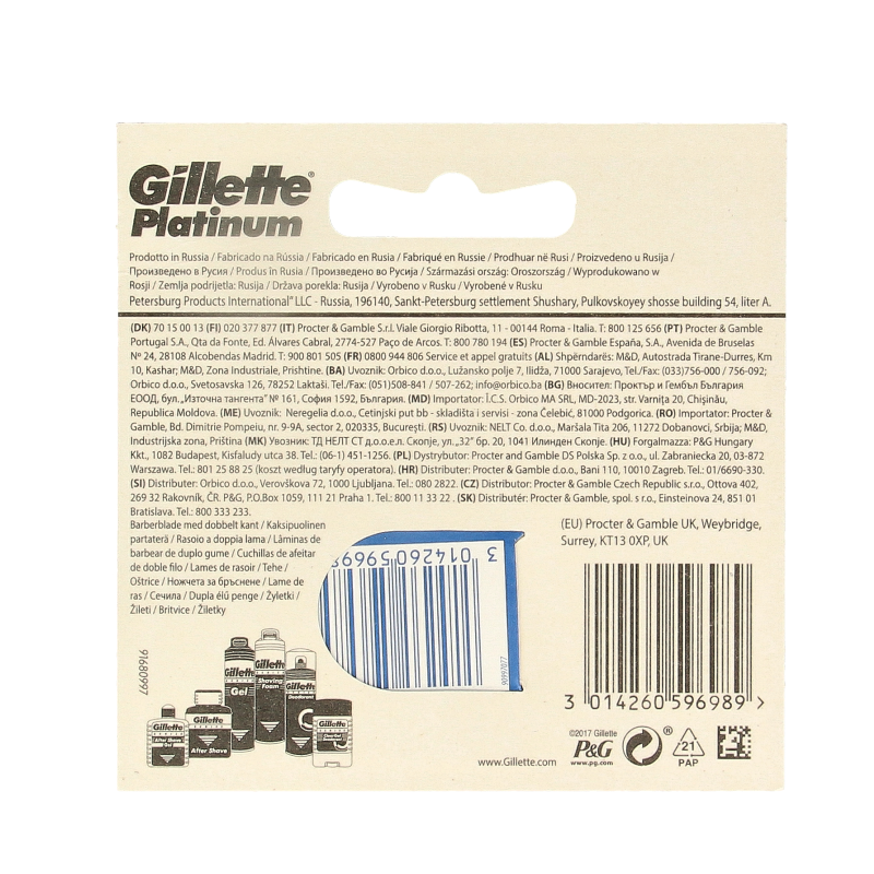 Gillette Platinum scheermesjes 5 Stuks
