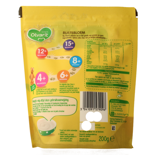 Olvarit Rijstebloem 4+ maanden 200 Gram