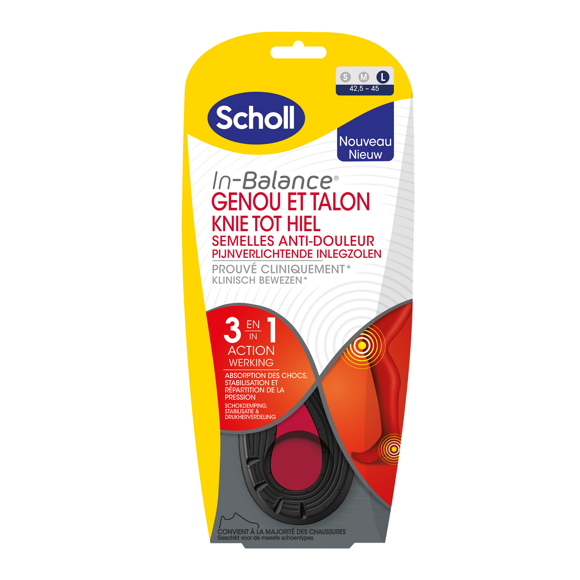 Scholl In balance inlegzolen knie tot hiel large  1 Paar