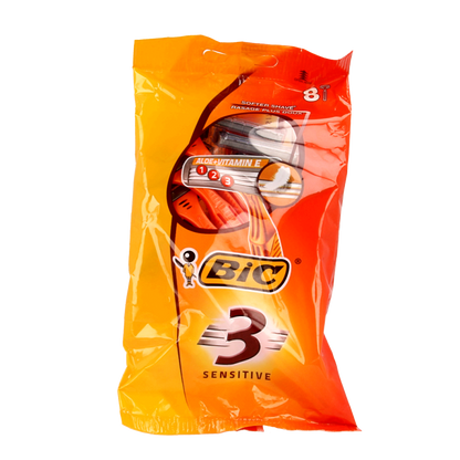 BIC 3 Sensitive pouch wegwerpscheermesjes 8 Stuks