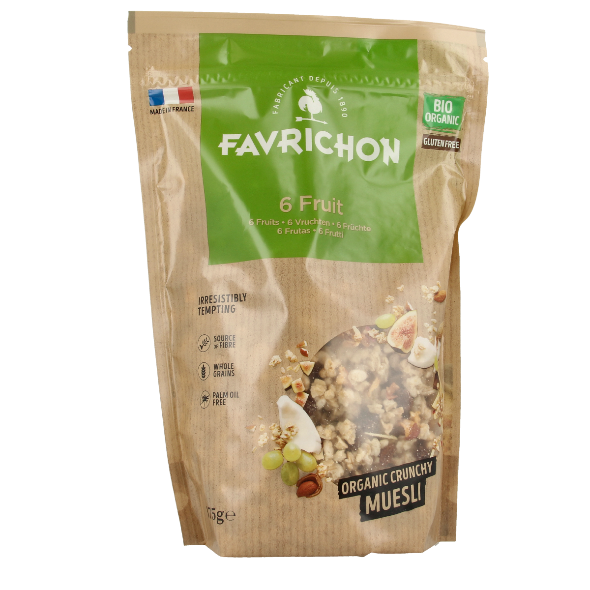 Favrichon 6 Vruchten muesli bio 375.00 Gram