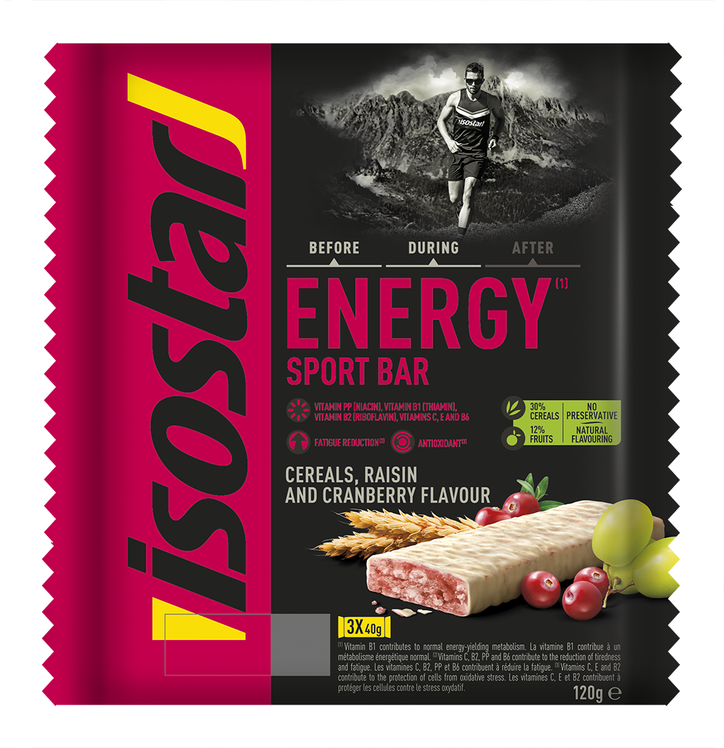 Isostar Energy sport bar cereals & cranberry 3 pack 120 Gram