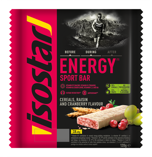Isostar Energy sport bar cereals & cranberry 3 pack 120 Gram