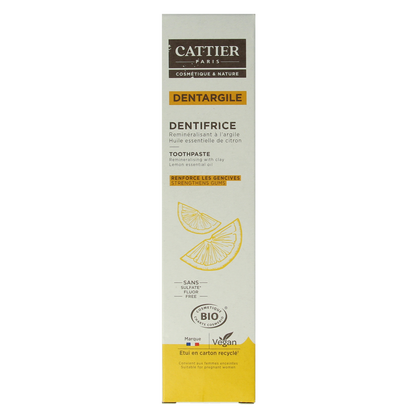 Cattier Tandpasta citroen 75.00 Milliliter