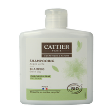 Cattier Shampoo vet haar groene klei 250 Milliliter