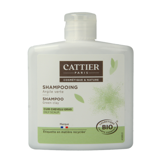 Cattier Shampoo vet haar groene klei 250 Milliliter