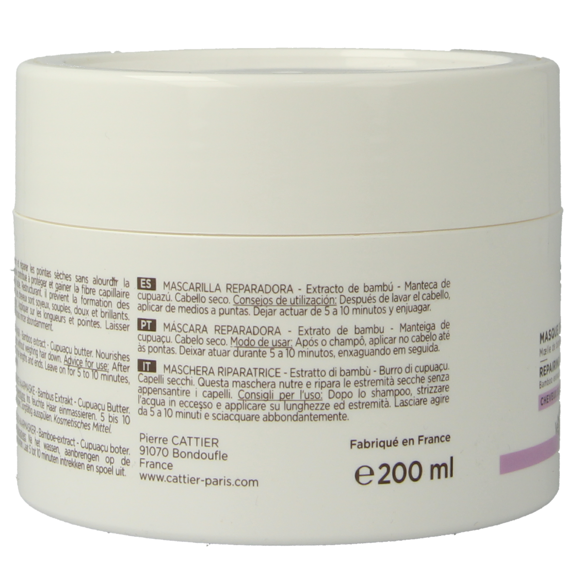 Cattier Haarmasker herstellend 200.00 Milliliter