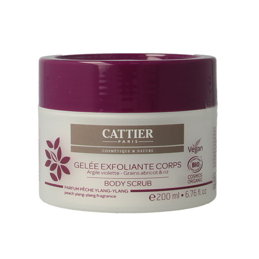 Cattier Body scrub perzik ylang ylang 200 Milliliter