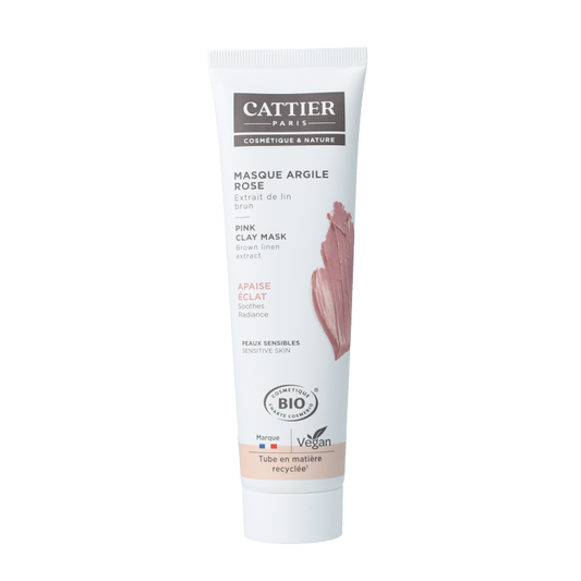 Cattier Roze klei masker aloe 100 Milliliter