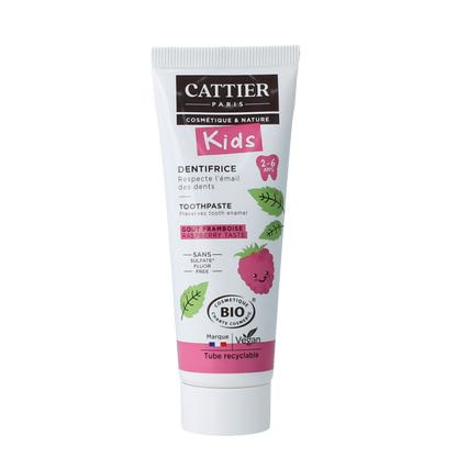 Cattier Tandpasta framboos 2-6 jaar 50.00 Milliliter