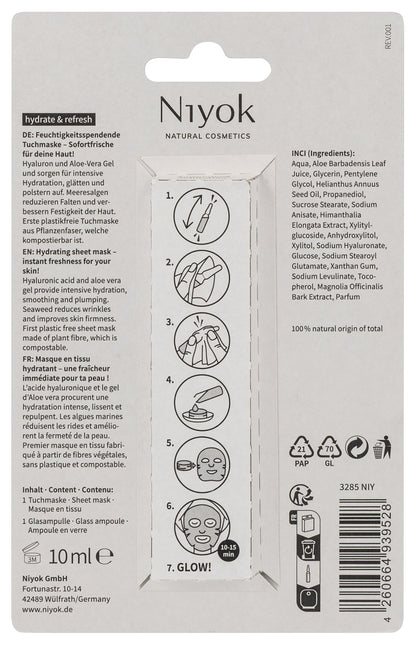 Niyok sheet mask Hydrate & refresh 10.00 Milliliter