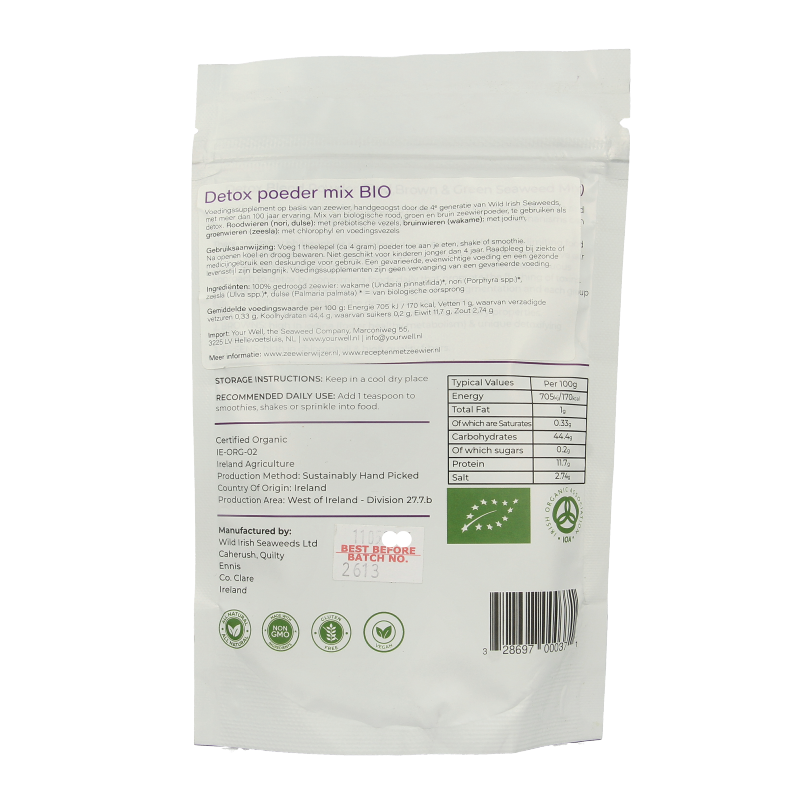 Wild Irish  Detox zeewier poeder mix bio 225 Gram