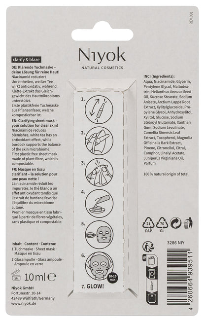 Niyok Sheet mask Clarify & Blaze 10.00 Milliliter