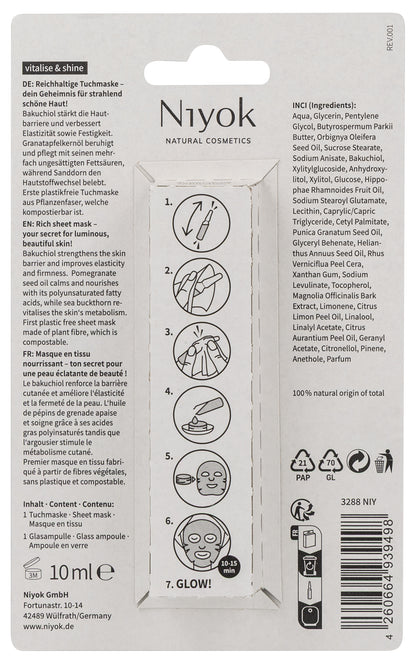 Niyok Sheet mask Vitalize & Shine 10.00 Milliliter