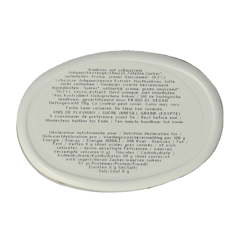 Anis de Flavigny Anijspastilles cassis bio 50 Gram