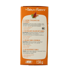 Pain Des Fleurs Krokante crackers quinoa glutenvrij bio 150.00 Gram