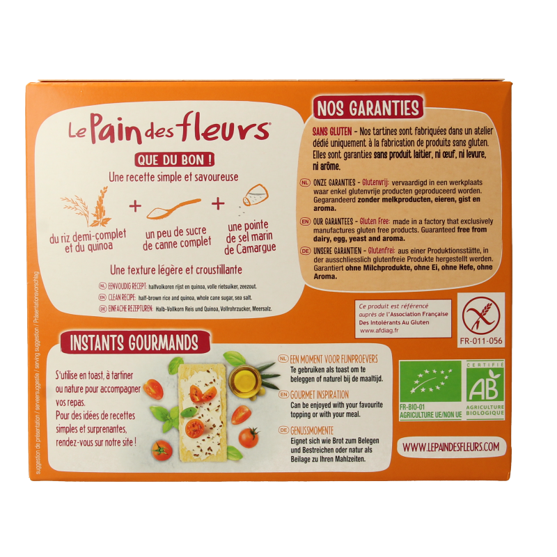 Pain Des Fleurs Quinoa crackers bio 150 Gram