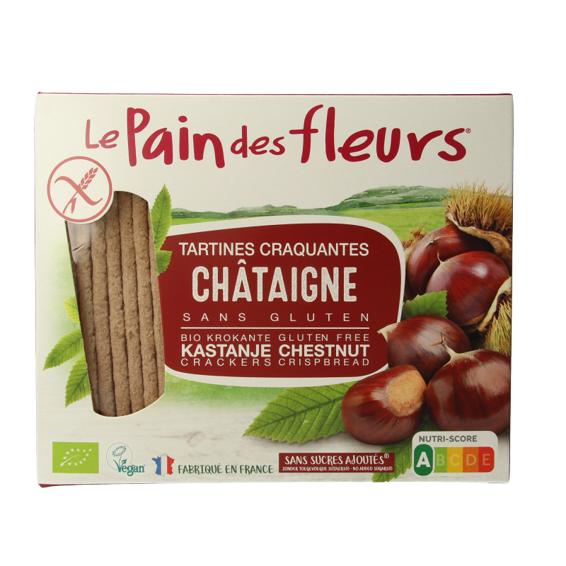 Pain Des Fleurs Tamme kastanje crackers bio 150 Gram