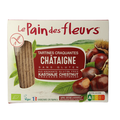 Pain Des Fleurs Krokante crackers kastanje glutenvrij bio 150.00 Gram