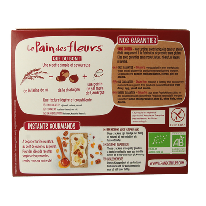 Pain Des Fleurs Krokante crackers kastanje glutenvrij bio 150.00 Gram