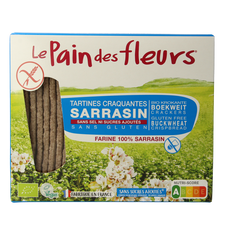 Pain Des Fleurs Krokante crackers boekweit zoutloos glutenvrij bio 150 Gram