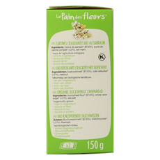 Pain Des Fleurs Krokante crackers boekweit glutenvrij bio 150.00 Gram