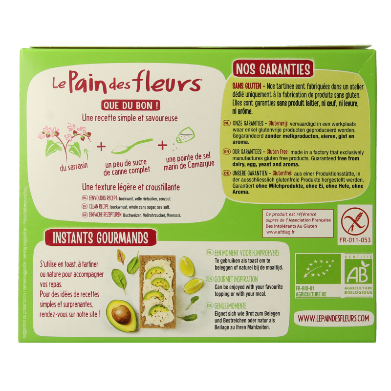 Pain Des Fleurs Boekweit crackers bio 150 Gram