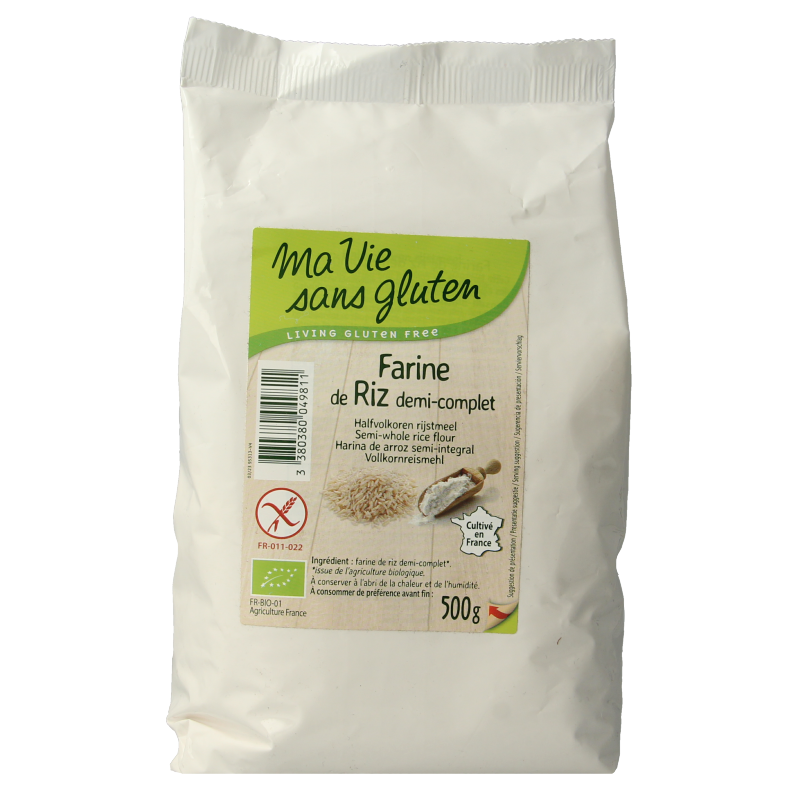 Ma Vie Sans Rijstmeel halfvolkoren glutenvrij bio 500 Gram